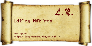 Láng Márta névjegykártya