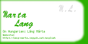 marta lang business card