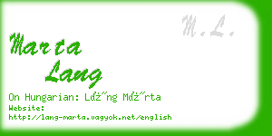 marta lang business card